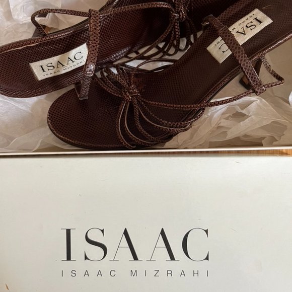 Vintage Isaac Mizrahi Lizard Print Slingback Sandals - Picture 11 of 16